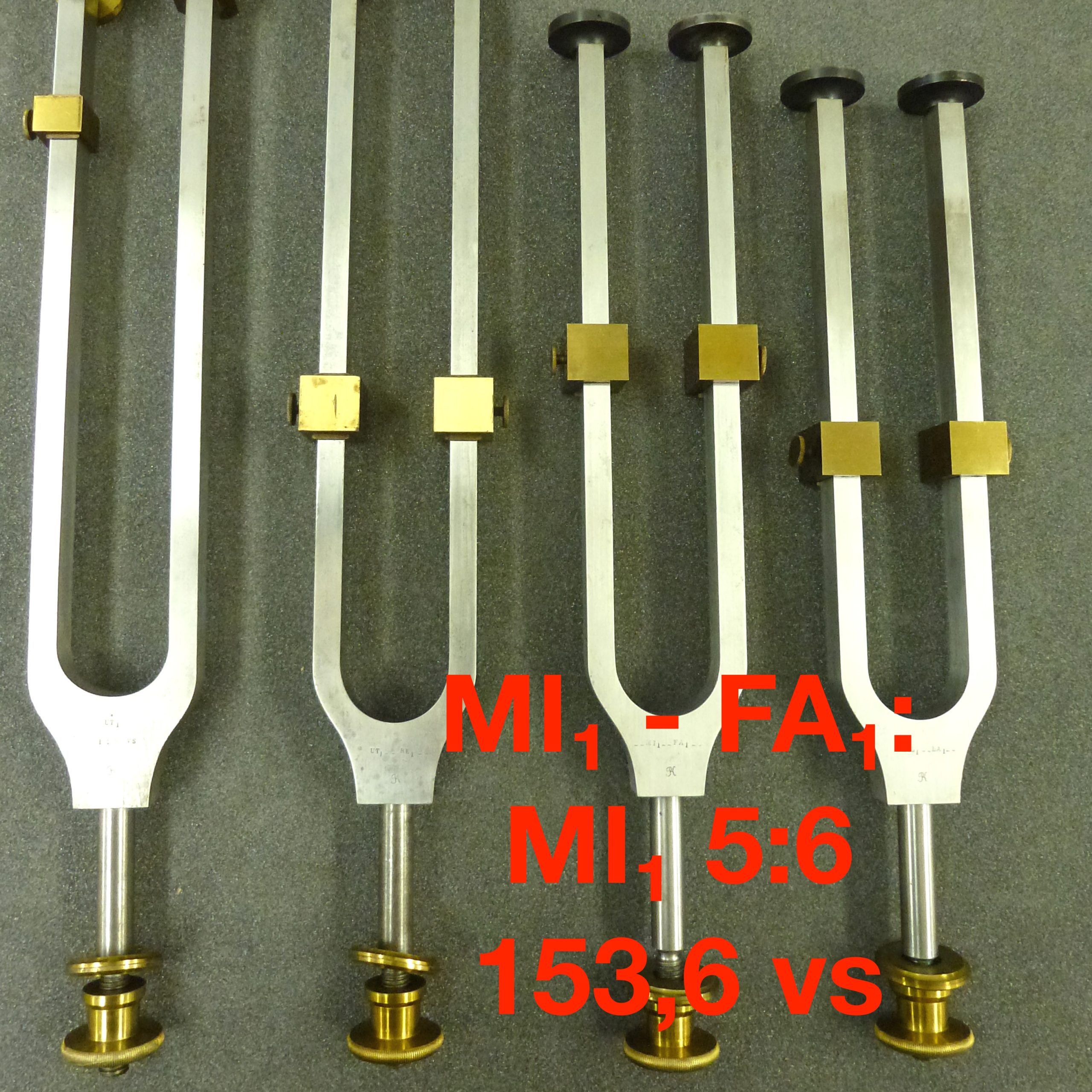 Tuning fork by Dr. R. König: MI₁ - FA₁: MI₁ 5:6