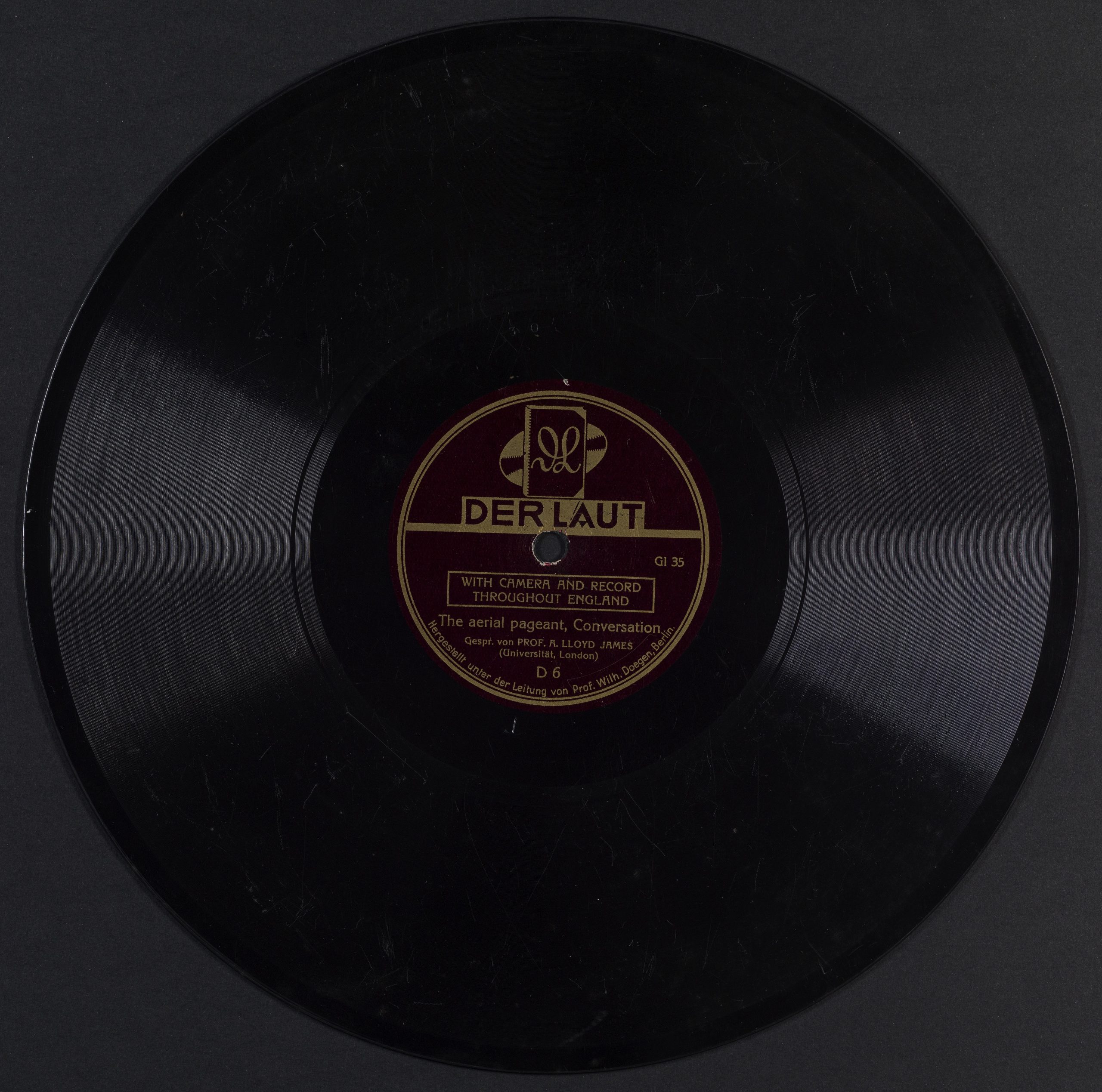 DHM Recording T 98/10 – With Camera and Record, Disc 6, Side B: “The Aerial Pageant – Conversation”