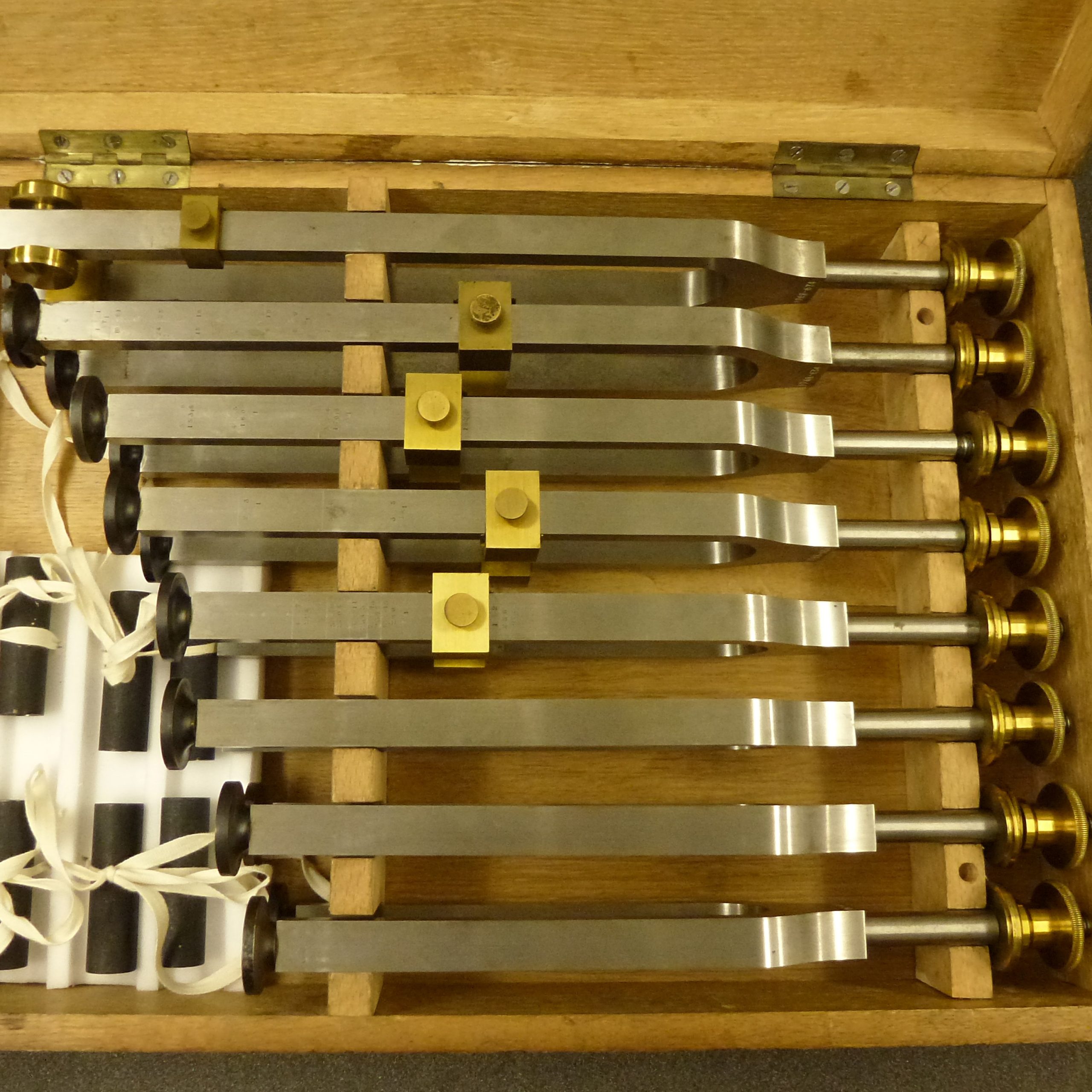 Eight tuning forks made by Dr. R. Koenig