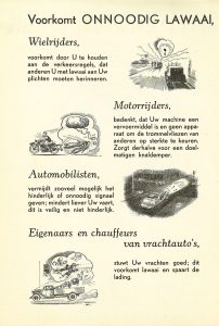 Figure 3: “Prevent Unnecessary Noise,” second page of the “Anti-Noise Week” flyer, September 23–28, 1935, The Hague, The Netherlands. From Archives Sound Foundation (Geluidstichting) (1933 – 1942), stored at the archives of the Nieuwegein, The Netherlands. Courtesy Nederlands Akoestisch Genootschap.