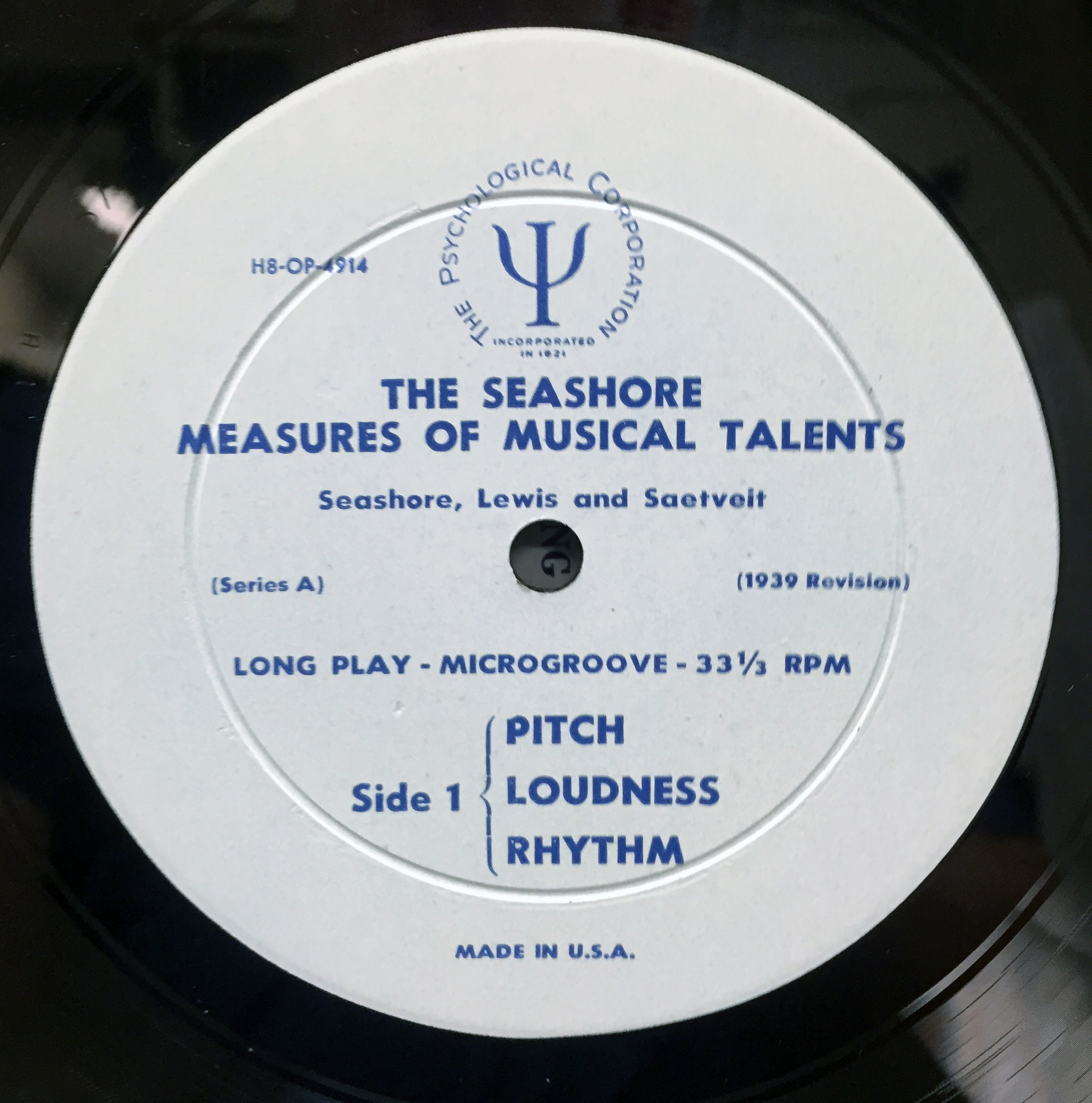 Seashore Measures of Musical Talents 1957: Series-B-5-Rhythm